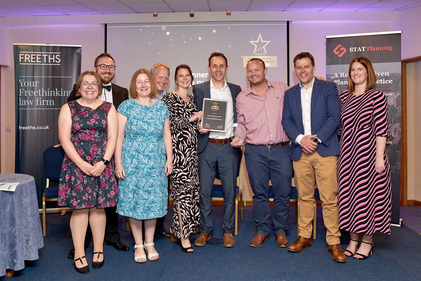 An image behind The team behind the Central Lincolnshire Local Plan at the recent EMPE awards