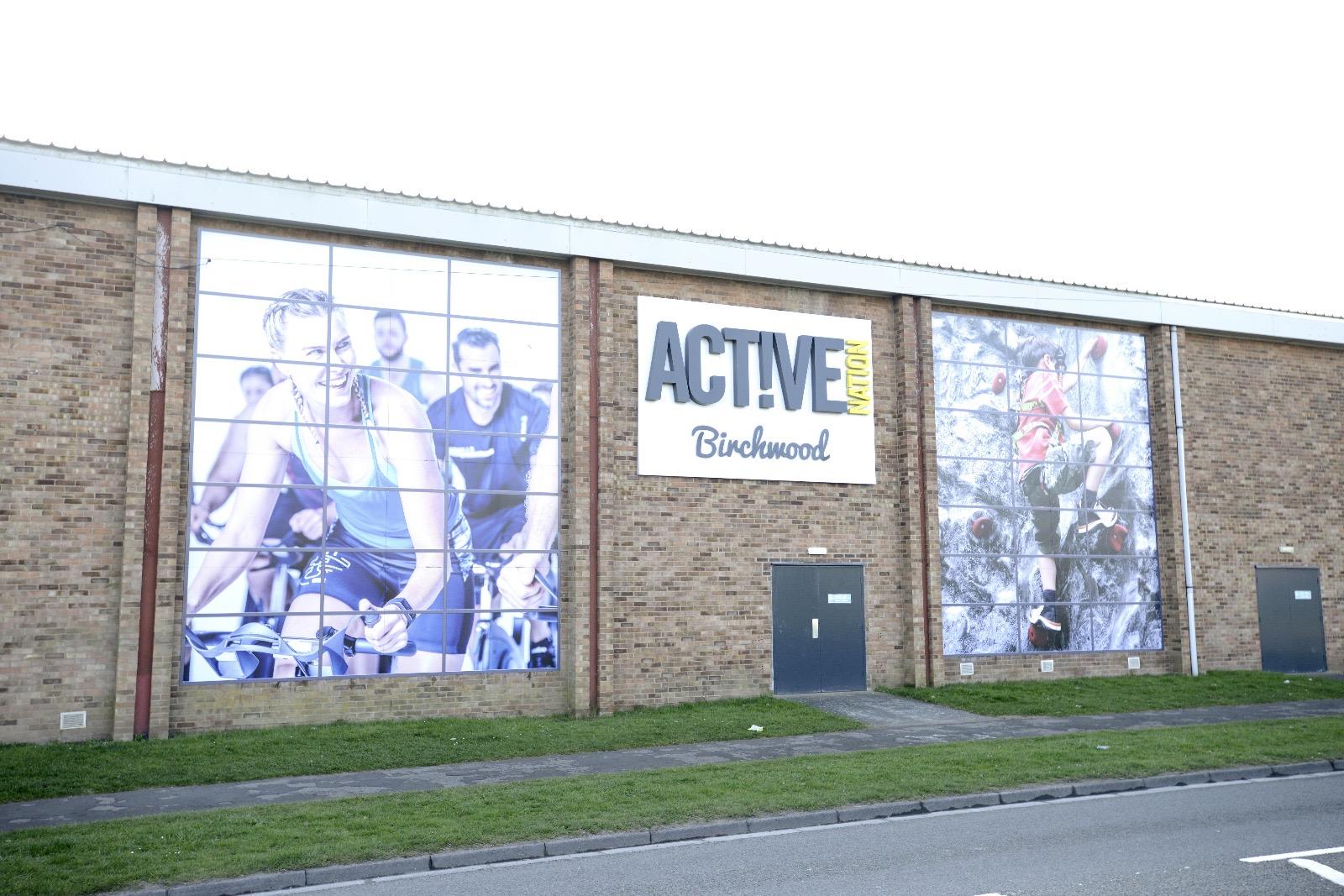 An external photo of Birchwood Leisure Centre.