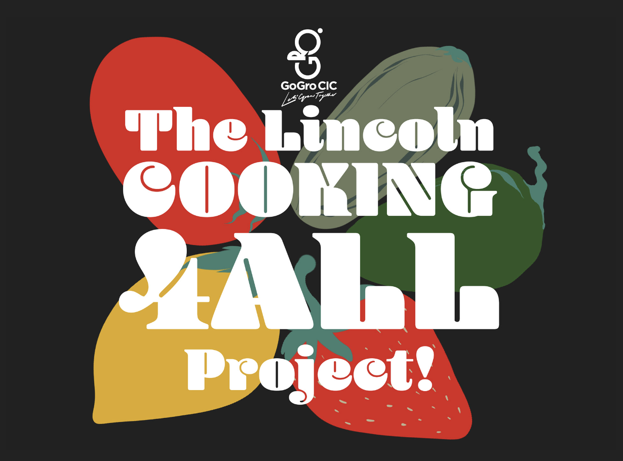 A graphic image of GoGro's Cooking4all logo with colourful fruits in the background.