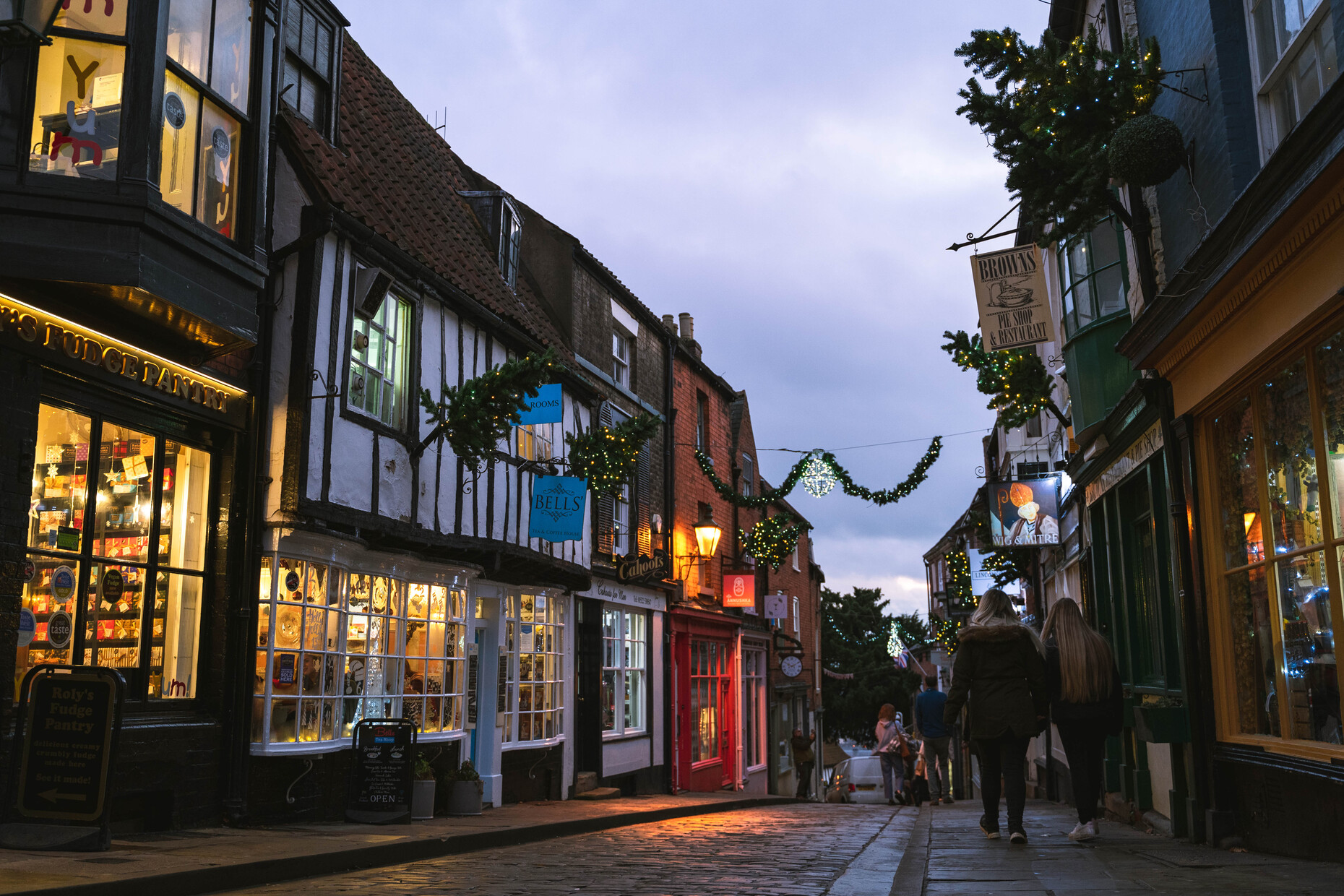 A photo of Christmas lights on steep hill. Credit: Visit Lincoln